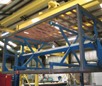 photo of rotating jig completed with steel component being constructed