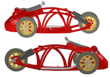 drawing of side view of Trident motorcycle